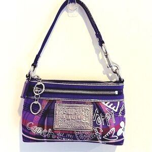 Coach EUC Tartan Purple Poppy Wistlet